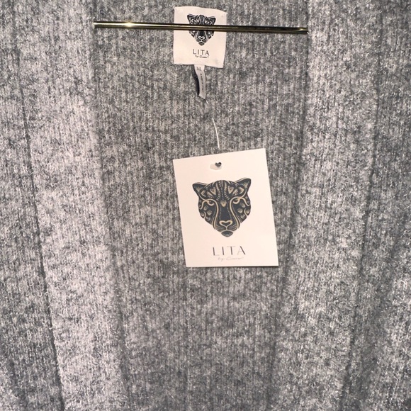 NWT LITA BY CIARA Love Language Oversize Ribbed Merino Wool Blend Wrap Coat-XL - Picture 11 of 12